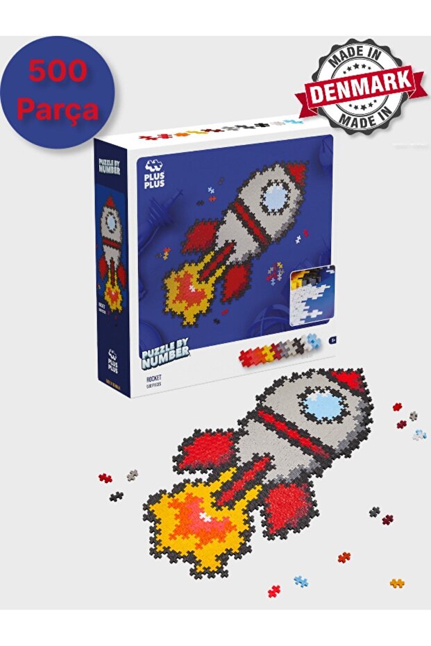 Plus - Plus Minecraft Temalı Puzzle by Number Rocket - Numaralı Roket Puzzle Lego Yapı Oyuncağı 3930 - 1