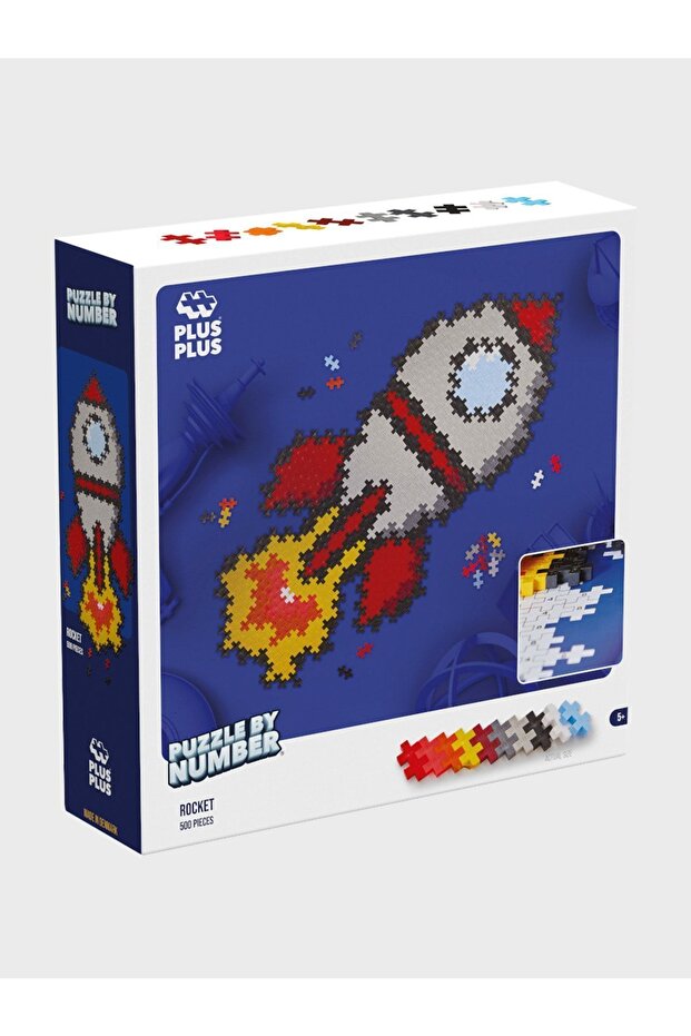 Plus - Plus Minecraft Temalı Puzzle by Number Rocket - Numaralı Roket Puzzle Lego Yapı Oyuncağı 3930 - 5