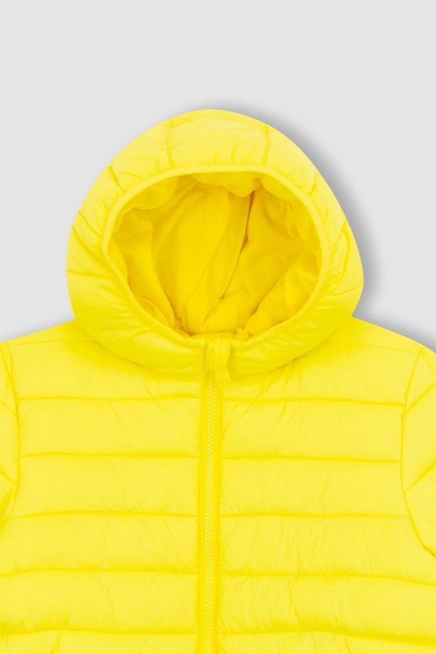 Erkek Çocuk Su Itici Kapüşonlu Fermuarlı Cepli Basic Düz Şişme Mont Y4562a623sp - 6