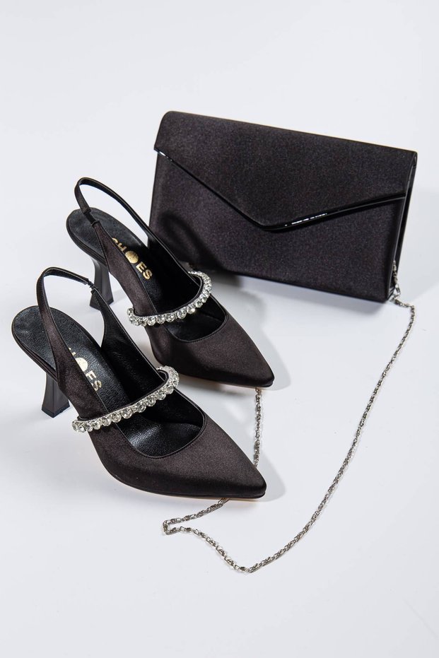 Women's Satin Bag Combination Evening Dress Shoes