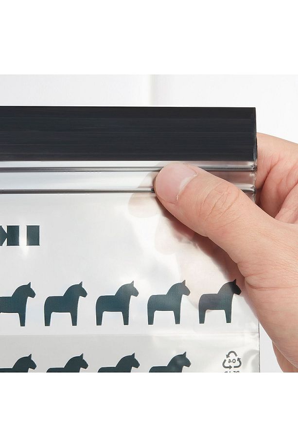 25 Adet Buzdolabı Poşeti Mini Kilitlenebilir İkea Hacim: 0.3 lt 25'li Set Kilitli Desenli Poşet - 1