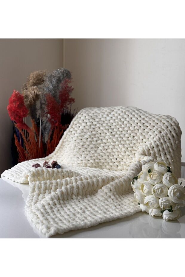 El Örgü Puffy Bebek Battaniye 90x90 cm - 4