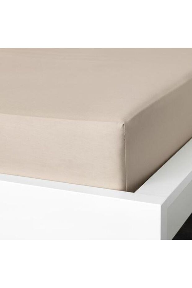 ملاءة مطاطية مزدوجة من Nattjasmın، بيج فاتح - 1