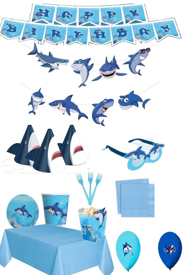 8 Winter Luxury Birthday Set - Shark Themed