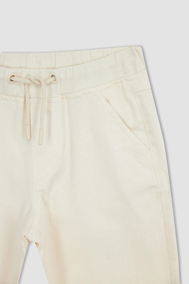 Erkek Çocuk Beli Bağcıklı Lastikli Paça Cepli Gabardin Basic Düz Jogger Pantolon Z3181a623sm - 6
