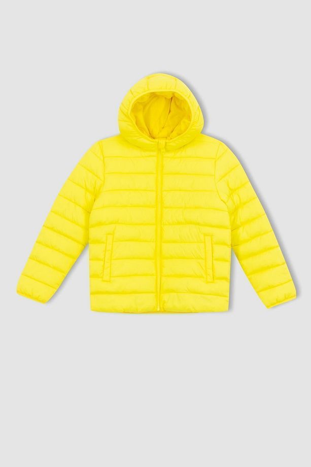 Erkek Çocuk Su Itici Kapüşonlu Fermuarlı Cepli Basic Düz Şişme Mont Y4562a623sp - 5