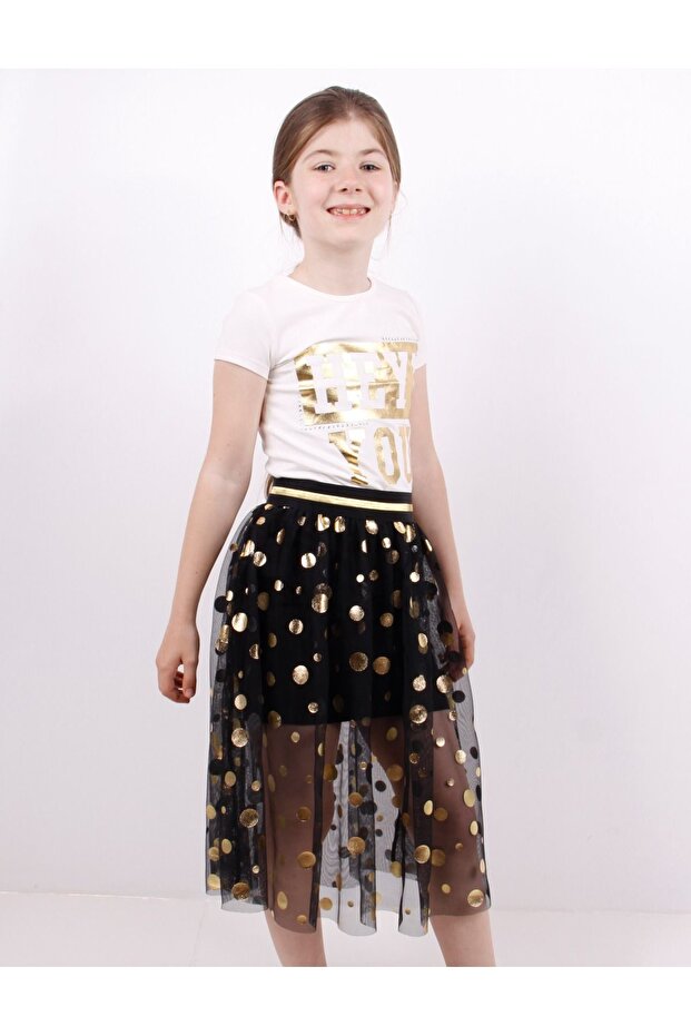 Girl's Polka Dot Foil Printed Skirt