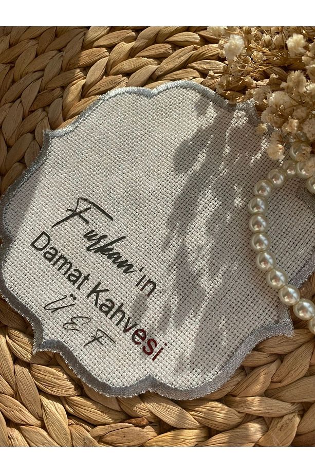 Isminize Özel Gold Baskılı Söz Ve Nişanlarınız Için Kumaş Damat Kahve Peçetesi - 2