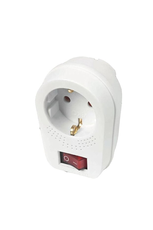 قابس / مقبس مؤرض مقاوم للأطفال مع مفتاح واحد - 3