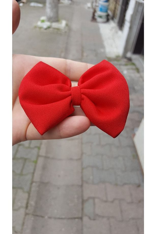Kırmızı Krep Elbise Bandana Ve Uzun Kol Badi - 3