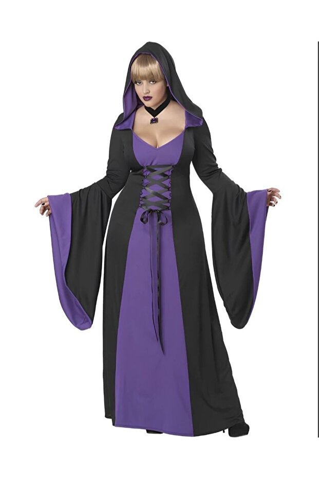 Adult Black Purple Witch Costume
