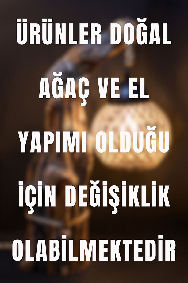 Dev Boy Doğal Ağaç Ayaklı Lambader Ahşap El Yapımı Rustik İskandinav Model Modern Avize Aydınlatma - 2
