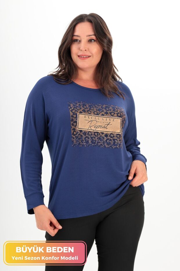 Plus Size New Season Front Plush Bat Sleeve Flexible Comfort Model Soft Texture Stylish Knitwear Sweater