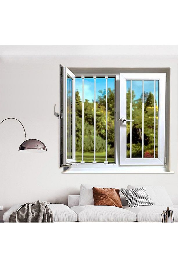 Uzun Pencereler Için Hazır Ve Pratik Korkuluk - 130 Cm Ile 160 Cm Arasında Uzayıp Kısalır 4 Adet - 5