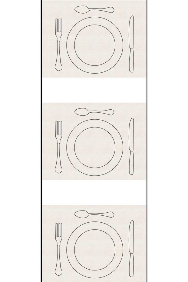 Plate Fork American Service Set of 4 - Cream Color Waterproof Linen American Service