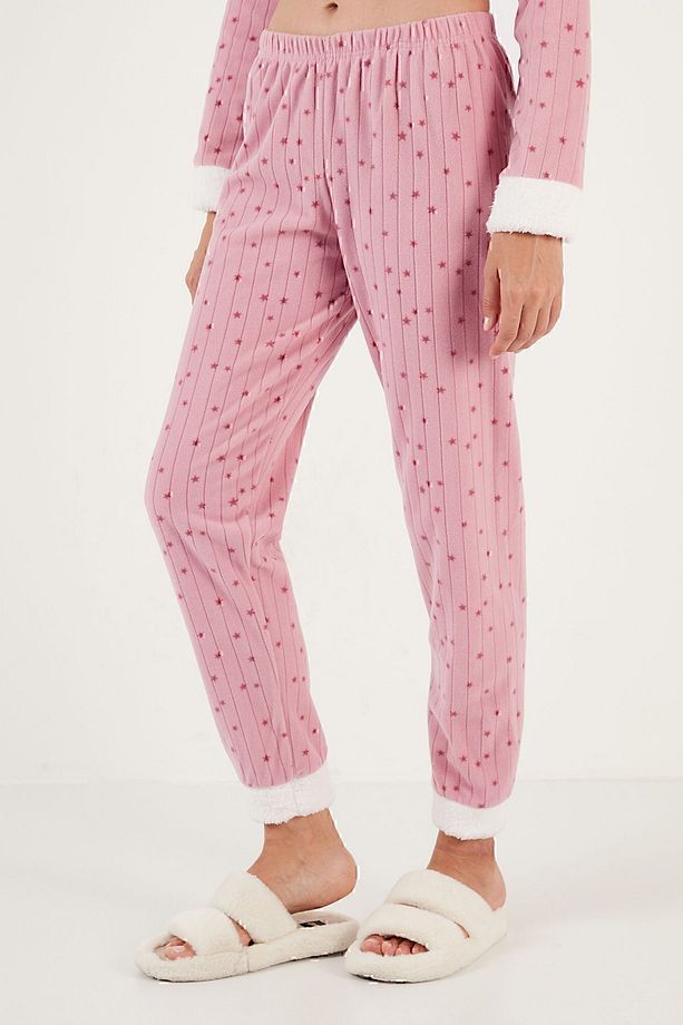 Desenli Regular Fit Kapüşonlu Polar Pijama Takımı PİJAMA TAKIMI 6571004 - 4