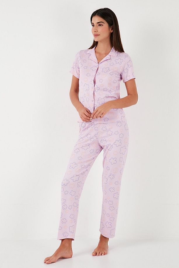 Regular Fit Gömlek Yaka Kısa Kollu Pijama Takımı  PİJAMA TAKIMI 65780124 - 4