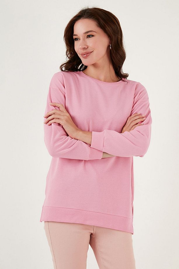 Pamuklu Regular Fit Bisiklet Yaka Basic Sweat Sweat 5863569 - 4