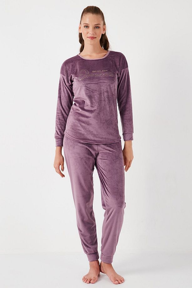 Standart Fit Bisiklet Yaka Pijama Takımı  PİJAMA TAKIMI 6094202 - 5