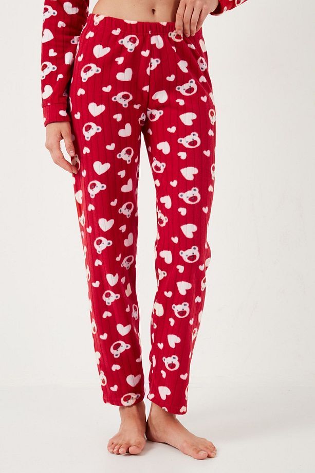 Standart Fit Düğmeli Polarlı Pijama Takımı  PİJAMA TAKIMI 6095617 - 7