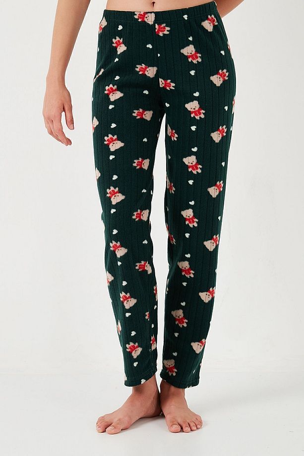Standart Fit Düğmeli Polarlı Pijama Takımı  PİJAMA TAKIMI 6095615 - 7
