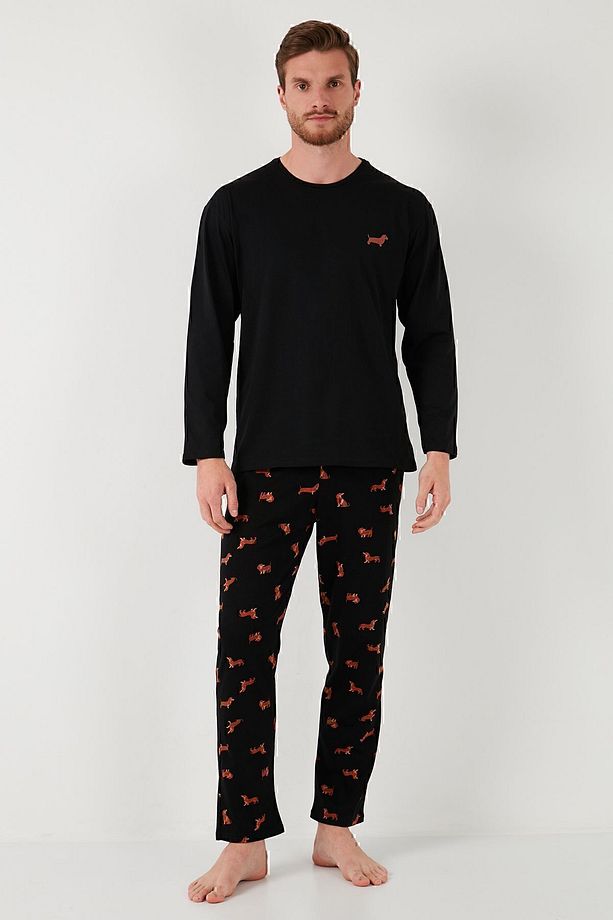 Pamuklu Regular Fit Uzun Kollu Pijama Takımı Erkek PİJAMA TAKIMI 6572013 - 4