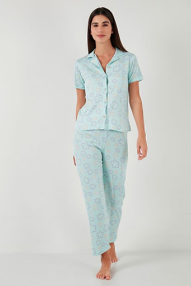 Regular Fit Gömlek Yaka Kısa Kollu Pijama Takımı  PİJAMA TAKIMI 65780124 - 3
