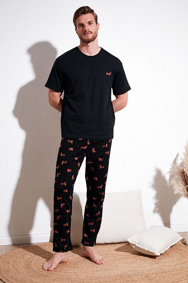 Pamuklu Regular Fit Kısa Kollu Pijama Takımı Erkek PİJAMA TAKIMI 6572012 - 3