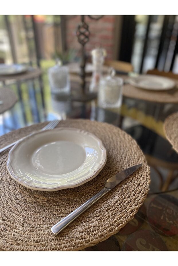 Hasır Amerikan Servis Bambu Örme Supla 6'lı 35x35cm - 5