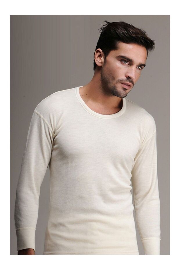 2 Pieces of Zero Collar 100% Cotton Interlock Long Sleeve Men's Thermal Underwear
