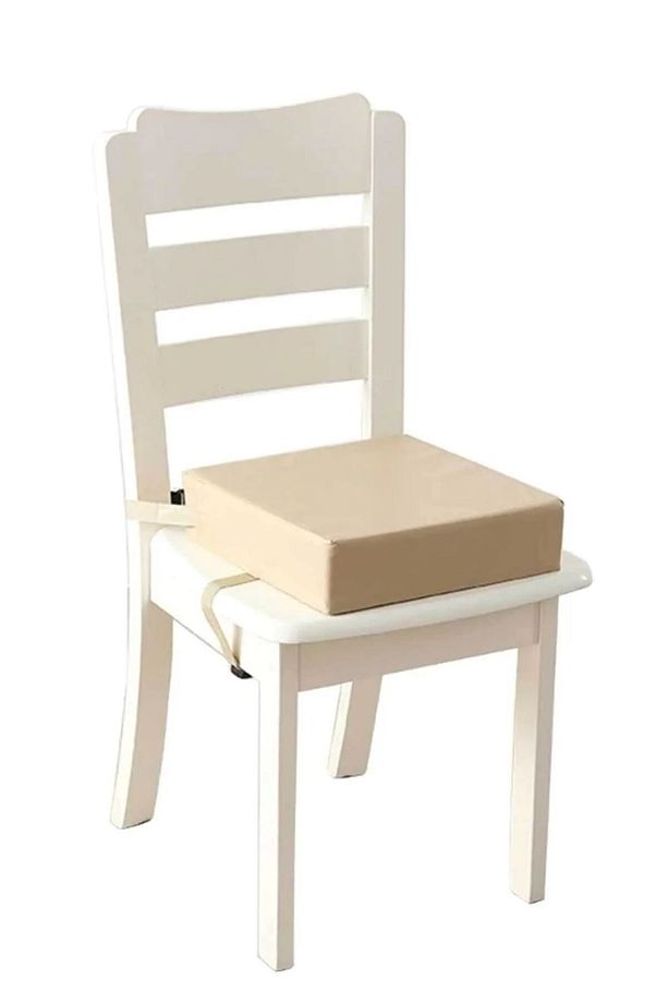 Sandalye Yükselticisi Çocuk Mama Sandalyesi Yükseltici Minderi 34x34x10 CM KREM - 1