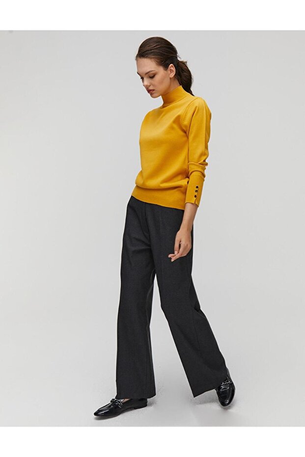 Basic Triko Bluz Sarı - 6