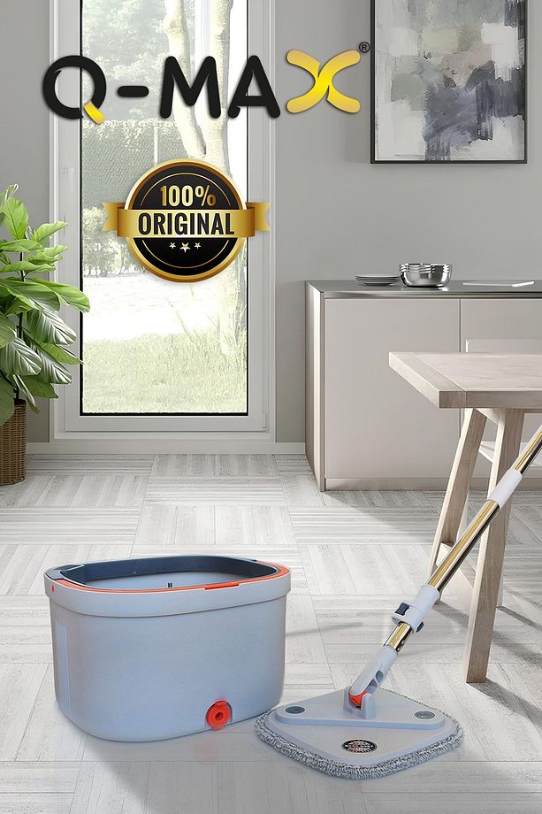 Kirli İle Temiz Suyu Ayıran Kare Döner Başlıklı Yedek+2 Mikrofiber Mop Bez Hediyeli Vilada Kova Seti - 8