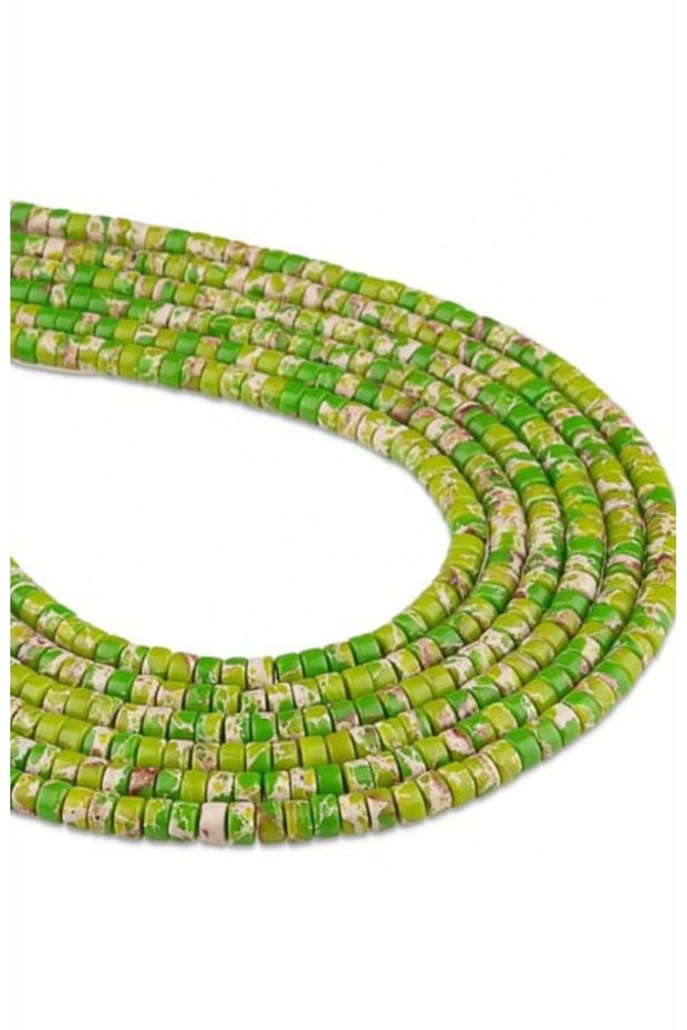 Varisit Rondela, Gold Cut 5X3 mm / 1 String (150 Pieces) Green Color