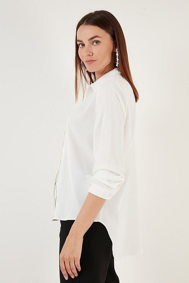 Regular Fit Arkası Uzun Yazlık Gömlek Gömlek 611bg9741 - 3