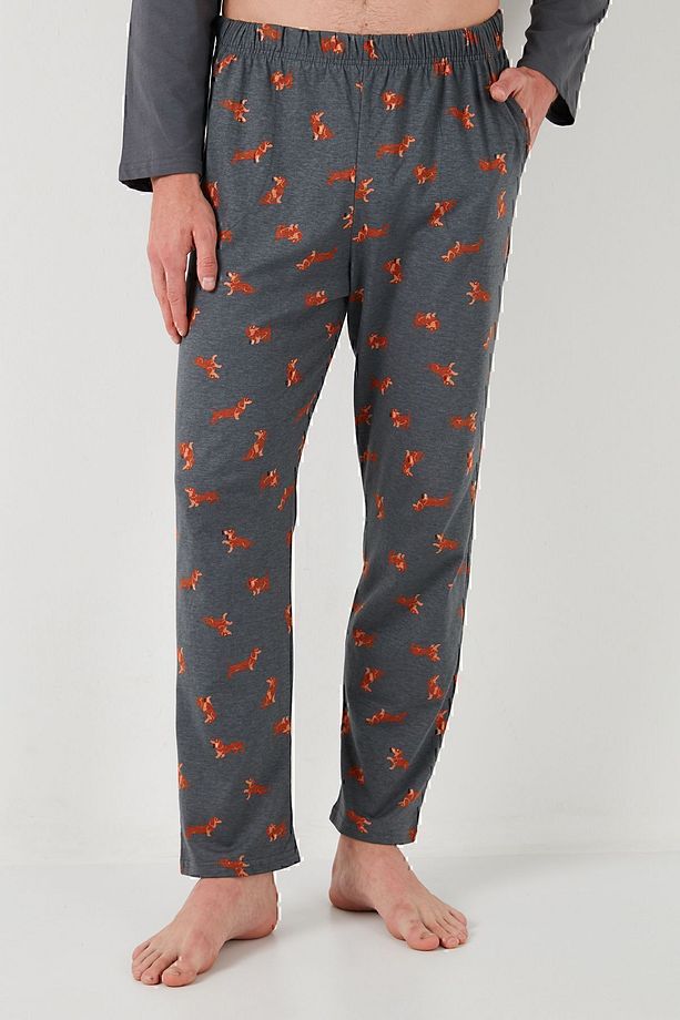 Pamuklu Regular Fit Uzun Kollu Pijama Takımı Erkek PİJAMA TAKIMI 6572013 - 6