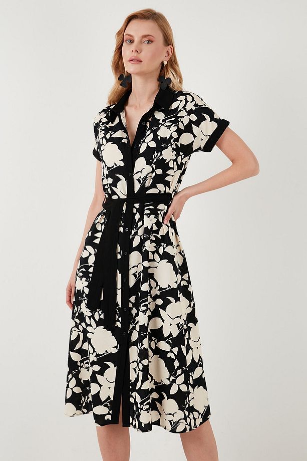 Kemerli Regular Fit Midi Gömlek Elbise  ELBİSE 66924552S4 - 3