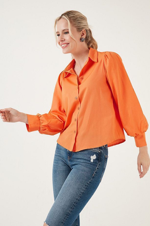 Regular Fit Balon Kollu Poplin Gömlek GÖMLEK 611GO0153 - 2