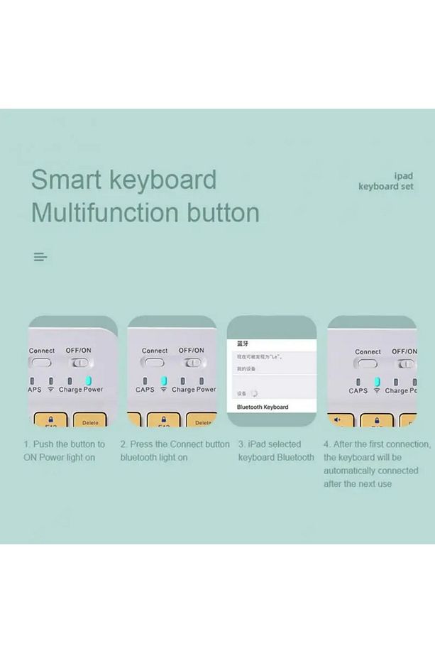 Şarj Edilebilir Bluetooth 2.4G Kablosuz Klavye Mause Set Android IOS Windows Uyumlu - 4