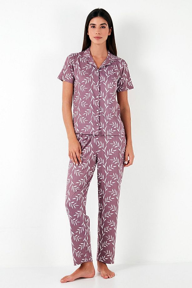Regular Fit Gömlek Yaka Kısa Kollu Pijama Takımı  PİJAMA TAKIMI 65780124 - 3