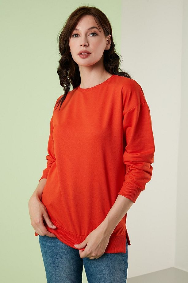 Pamuklu Regular Fit Bisiklet Yaka Basic Sweat Sweat 5863569 - 2
