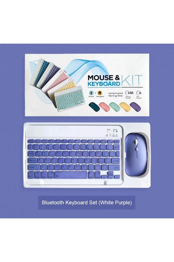 Şarj Edilebilir Bluetooth 2.4G Kablosuz Klavye Mause Set Android IOS Windows Uyumlu - 1