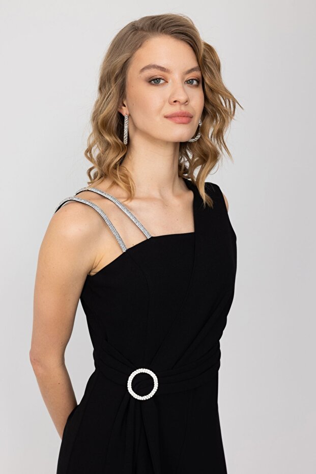 Mi Taş İşlemeli Çift Askılı Tulum - 4