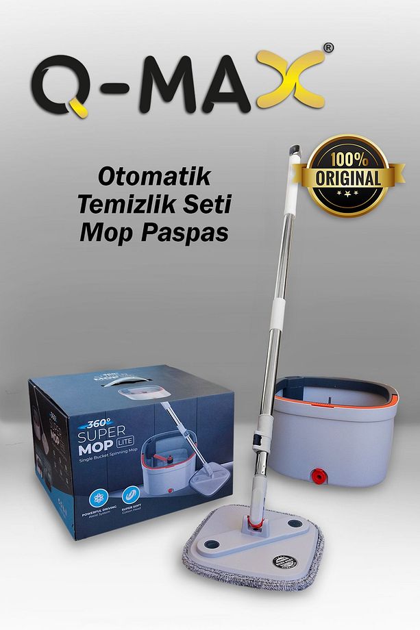 Kirli İle Temiz Suyu Ayıran Kare Döner Başlıklı Yedek+2 Mikrofiber Mop Bez Hediyeli Vilada Kova Seti - 4