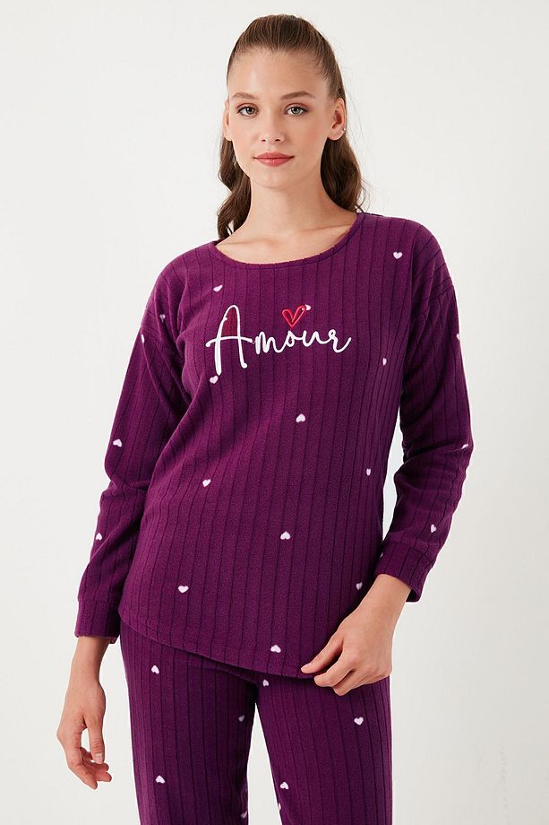 Standart Fit Bisiklet Yaka Pijama Takımı  PİJAMA TAKIMI 6093735 - 6