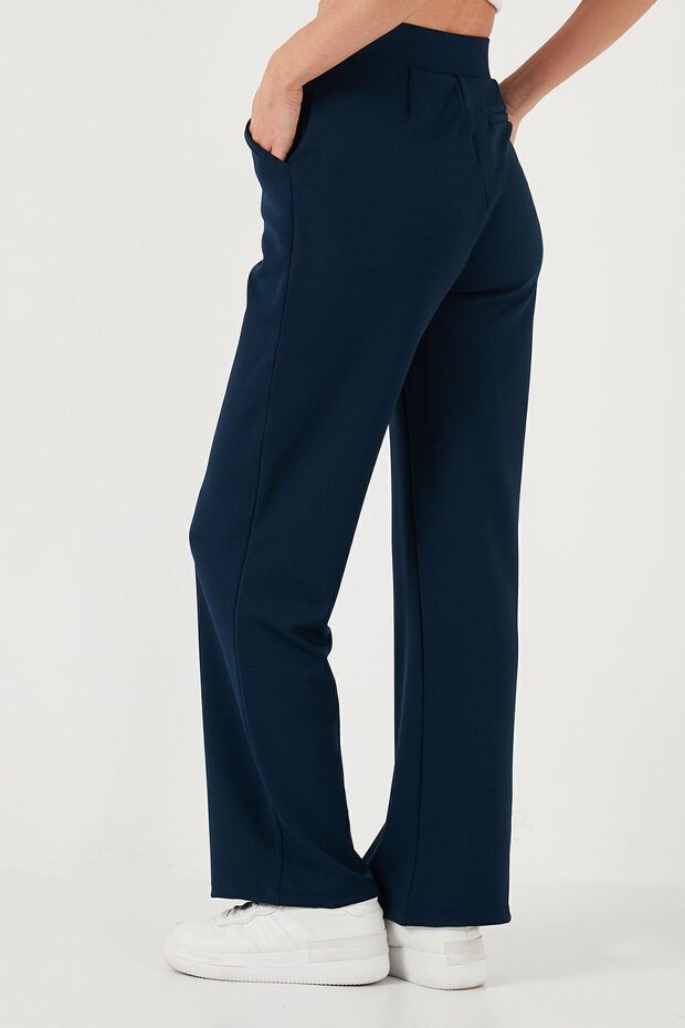 Regular Fit Yüksek Bel Bol Paça Pantolon Pantolon 5861279 - 6