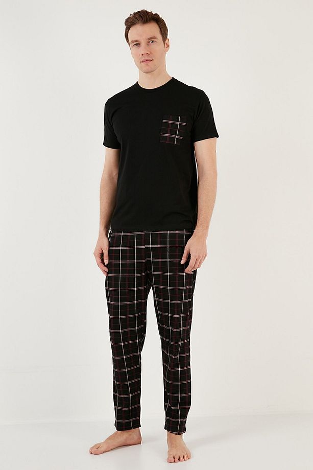 Ekoseli Regular Fit Kısa Kollu Pijama Takımı Erkek PİJAMA TAKIMI 6572002 - 6
