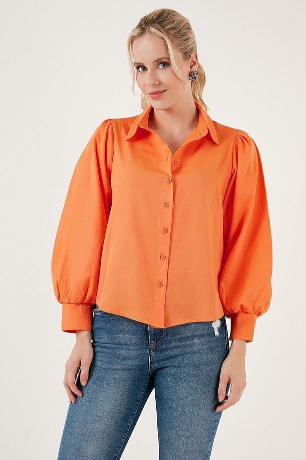 Regular Fit Balon Kollu Poplin Gömlek GÖMLEK 611GO0153 - 3