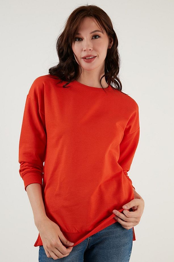 Pamuklu Regular Fit Bisiklet Yaka Basic Sweat Sweat 5863569 - 4