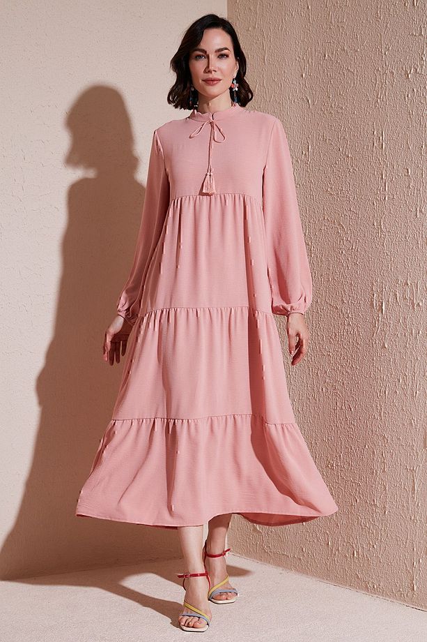 Modest Regular Fit Dik Yaka Uzun Elbise  ELBİSE 611EL545 - 4